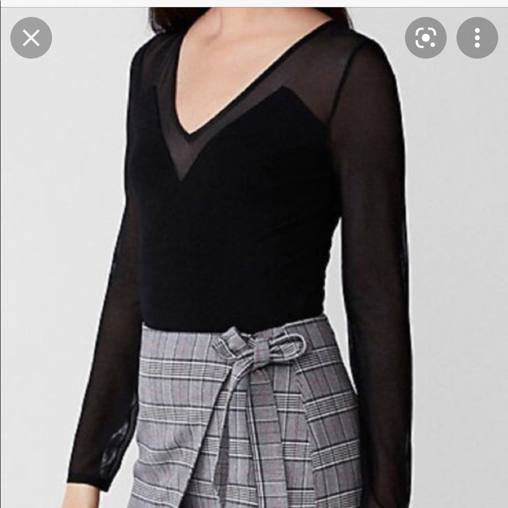 Express Black Mesh Long Sleeve XS